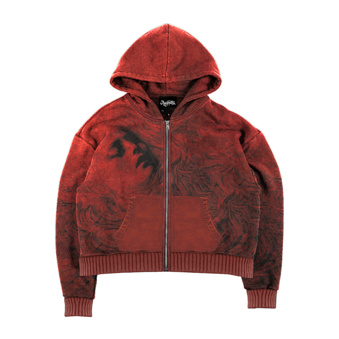 "PEACE OF MIND" ZIP UP (CRIMSON RED)