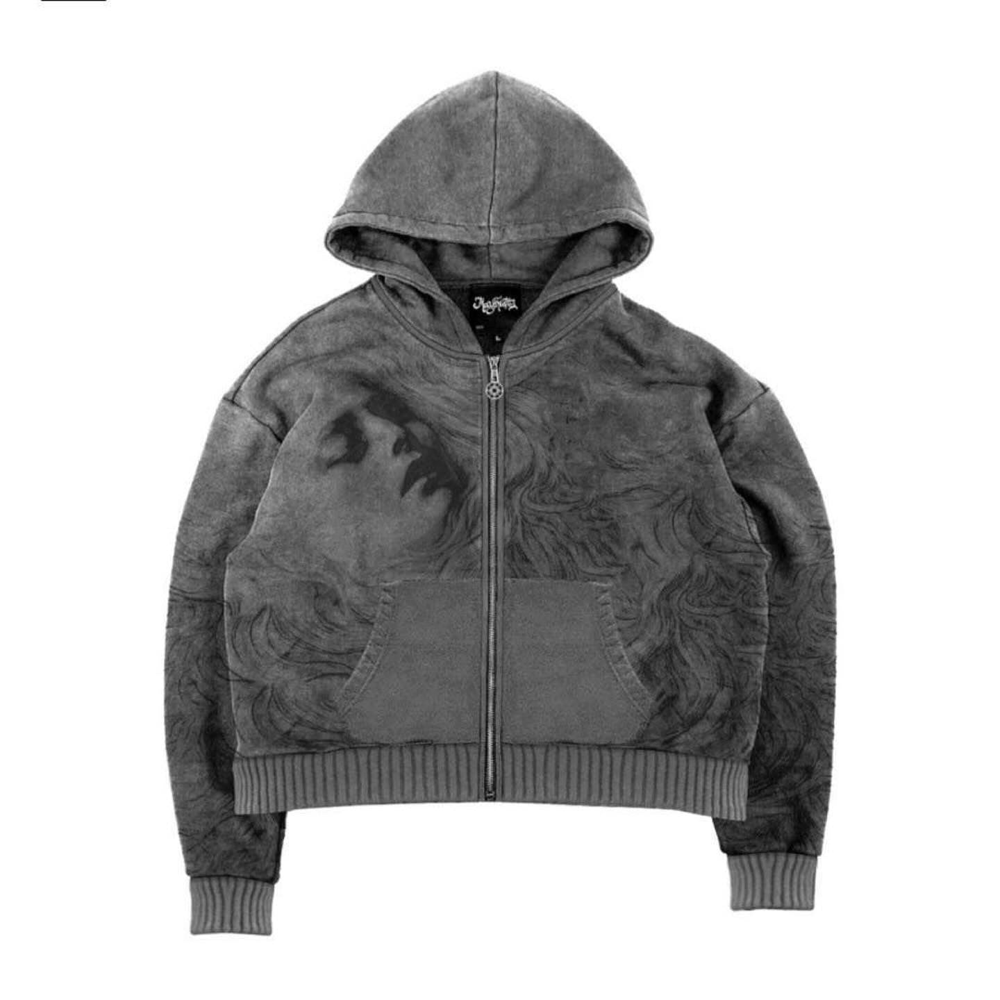 "PEACE OF MIND" ZIP UP (OLIVE GRAY)